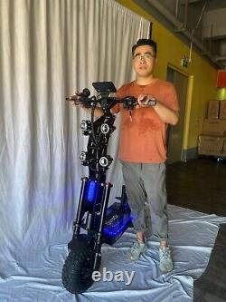 10000w 72v Dual Electric Scooter With Seat 14 Off Road Free Tire Folding Adult