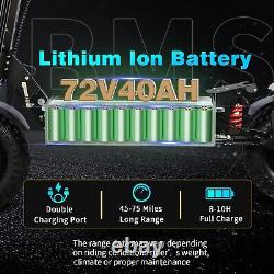 10000w 72v Dual Electric Scooter With Seat 14 Off Road Free Tire Folding Adult