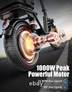 1000w Peak Adult Electric Scooter with Seat 14 Tire 48V 15AH 25MPH 45 Miles