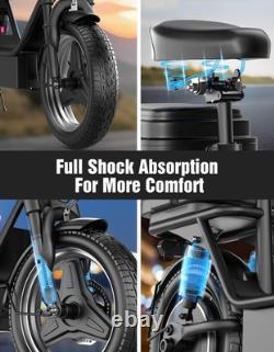 1000w Peak Adult Electric Scooter with Seat 14 Tire 48V 15AH 25MPH 45 Miles