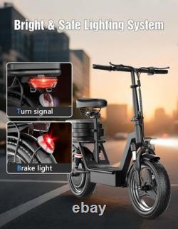 1000w Peak Adult Electric Scooter with Seat 14 Tire 48V 15AH 25MPH 45 Miles