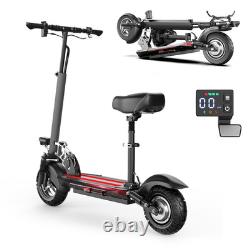 10 adult Electric Scooter with Seat 48V 800W E Scooter 35 Miles Folding Commuter