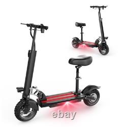 10 adult Electric Scooter with Seat 48V 800W E Scooter 35 Miles Folding Commuter