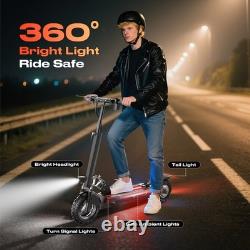 10 adult Electric Scooter with Seat 48V 800W E Scooter 35 Miles Folding Commuter