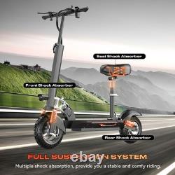 10 adult Electric Scooter with Seat 48V 800W E Scooter 35 Miles Folding Commuter