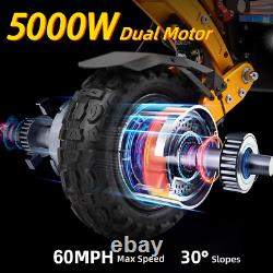 11in Folding Electric Scooter 5000W 52V 26AH Dual Motor Adult Off Road Tire