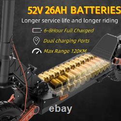 11in Folding Electric Scooter 5000W 52V 26AH Dual Motor Adult Off Road Tire