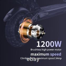 1200W Adult E-Scooter 25/34Mi Range, 34mph, 11 All-Terrain Tires, Seat