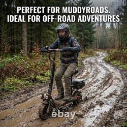 1200W Adult E-Scooter 25/34Mi Range, 34mph, 11 All-Terrain Tires, Seat