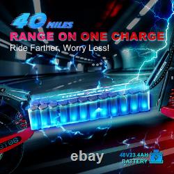 1200W Electric Scooter for Adult 48V23.4AH 40Miles 28MPH 11'' Off-road E-Scooter