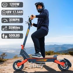 1200W Electric Scooter for Adults Folding Off Road E-Scooter 48V 17.5AH 30MPH US