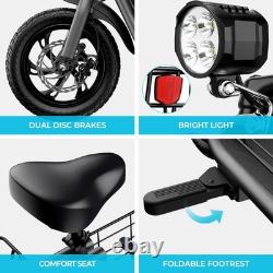 12.5 Adults Electric Scooter with Seat and Basket, 20 Miles Folding E Scooter