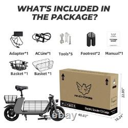 12.5 Adults Electric Scooter with Seat and Basket, 20 Miles Folding E Scooter