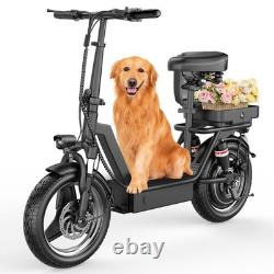 14 Adults Electric Scooter with Seat 1000W 45 Miles Foldable E-Scooter for Pets