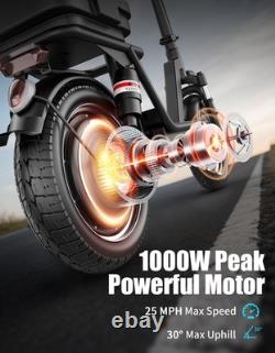 14 Adults Electric Scooter with Seat 1000W 45 Miles Foldable E-Scooter for Pets