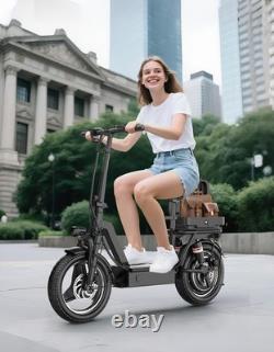 14 Adults Electric Scooter with Seat 1000W 45 Miles Foldable E-Scooter for Pets