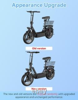 14'' Electric Scooter Adults with Seat 25MPH 45Mile Range 1000W Commuter E-Scooter