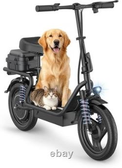 14'' Electric Scooter With Seat Peak 750W Folding Commuter E Scooter 38Miles