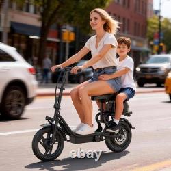 14'' Electric Scooter With Seat Peak 750W Folding Commuter E Scooter 38Miles