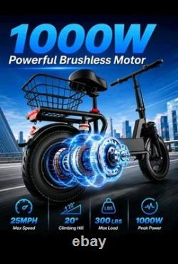 14 Electric Scooter for Adults 1000W 25 MPH 35 Miles Range E-Scooter with Seat 14 Electric Scooter for Adults 1000W 25 MPH 35 Miles Range E-Scooter with Seat