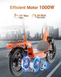 14'' Electric Scooter with Seat 48V 1000W 20Mph Seated Scooter E-Scooter Adults