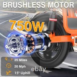 14'' Electric Scooter with Seat 48V 20Mph Seated Scooter E-Scooter Ebike Adults