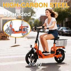14'' Electric Scooter with Seat 48V 20Mph Seated Scooter E-Scooter Ebike Adults