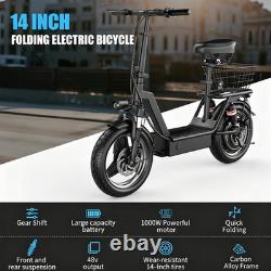 14 Foldable Electric Scooter for Adults 1000W 25MPH 45Miles E Scooter with Seat