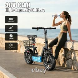 14 Foldable Electric Scooter for Adults 1000W 25MPH 45Miles E Scooter with Seat