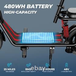 14 Folding E Scooter with Seat 850W 48V Commuter Electric Scooter 330lbs 22MPH