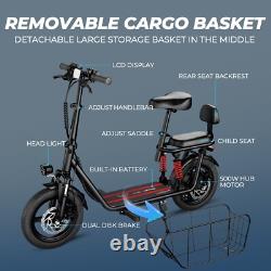 14 Folding E Scooter with Seat 850W 48V Commuter Electric Scooter 330lbs 22MPH