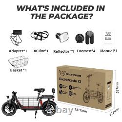 14 Folding E Scooter with Seat 850W 48V Commuter Electric Scooter 330lbs 22MPH