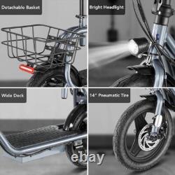 14 Peak 1200W Electric Scooter with Seat&Basket, Commuter Ebike for Adult&Teen
