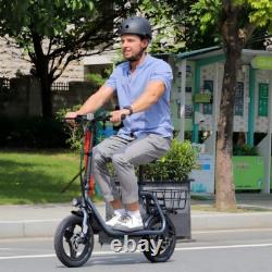 14 Peak 1200W Electric Scooter with Seat&Basket, Commuter Ebike for Adult&Teen