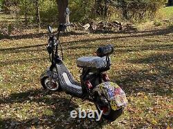 1500W 60V Fat Tire Electric Scooter Moped Bike