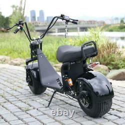 18 Electric Scooter With Seat Fat Tire 60v20ah 3000w 55km/h Speed Motorcycle