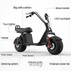 18 Electric Scooter With Seat Fat Tire 60v20ah 3000w 55km/h Speed Motorcycle