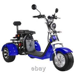2000W Electric Motorized Tricycle Adult 3 wheels Scooter Trike with Rear Basket