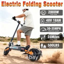 2000W Peak Electric Scooter for Adults 48V 35Miles 11'' Off-road E-Scooter 35MPH