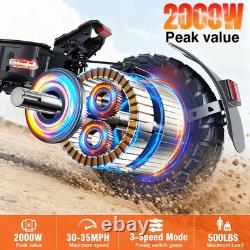 2000W Peak Electric Scooter for Adults 48V 35Miles 11'' Off-road E-Scooter 35MPH