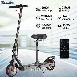 350W Electric Scooter With Seat 15MPH 18 Miles Long Range Foldable Kick E-Scooter