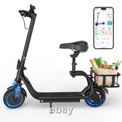 350W Electric Scooter with Seat, 17/25 Miles Range ESCOOTER with Storage Basket