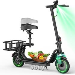 350W Electric Scooter with Seat, 17/25 Miles Range ESCOOTER with Storage Basket