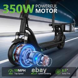 350W Electric Scooter with Seat, 17/25 Miles Range ESCOOTER with Storage Basket