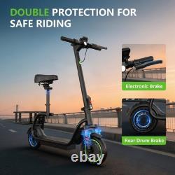 350W Electric Scooter with Seat, 17/25 Miles Range ESCOOTER with Storage Basket