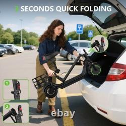 350W Electric Scooter with Seat, 17/25 Miles Range ESCOOTER with Storage Basket