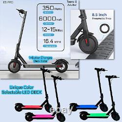 350W Folding Electric Scooter 16+MPH 15 Mile Long Range Light up Deck 350 Watt