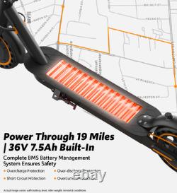 350W Folding Electric Scooter Adults 19MPH 20Mile Range 8.5 Solid Tire APP UL