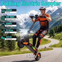 35MPH Electric Scooter for Adults 2000W Peak 48V 11'' Off-road E-Scooter 35Miles
