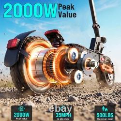 35MPH Electric Scooter for Adults 2000W Peak 48V 11'' Off-road E-Scooter 35Miles